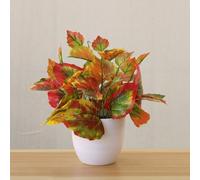 Maceta de bonsái artificial con follaje realista, adecuada para escritorio, alféizar de ventana, sala de estar o decoración de estantería, diseño de estilo pastoral retro (A)