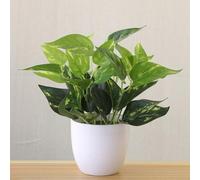 Maceta de bonsái artificial con follaje realista, adecuada para escritorio, alféizar de ventana, sala de estar o decoración de estantería, diseño de estilo pastoral retro (G)