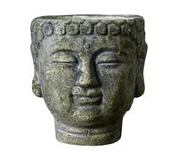 Maceta de Buda Cabeza Macetero Decorativo Escultura Cemento Artesanía Centro de Mesa con Orificio Drenaje Adecuada para Colección Interior Exterior de, Verde