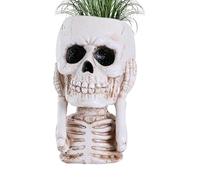 Maceta de Calavera para Plantas de Interior,Maceta de Calavera - con forma de calavera | Macetas suculentas florero de calavera, macetero de Halloween, maceta pequeña para plantas, macetero de