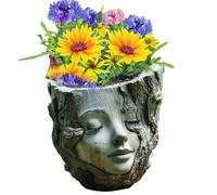 Maceta de cara genérica | Macetas cara hija para interior | Contenedor de resina maceta flores, estatuas de jardín decoraciones de interior regalos para mujeres madre cumpleaños