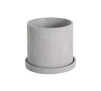 Maceta de cemento Ekirlin, maceta geométrica para interiores al aire libre, contenedor de suculentas y cactus con bandeja de plástico para cemento cilíndrico para el día del trabajo