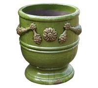 Maceta de Cerámica, Macetero de Cerámica, Maceta con Orificio de Drenaje, contenedor de Cemento for Plantas de Interior.(Green,40cm)