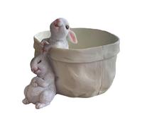 Maceta De Conejo - Resina, 7.09x7.09x6.3in Maceta De Conejo Diseño Animal Lindo | Jarrón Suculento Caprichoso Resistente A La Intemperie Para Dormitorio, Decoración Navideña, Suculentas, Plantas De In