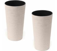 Maceta De Flores Cubo LOCON Juego De 2 30 CM Blanco