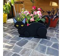 Maceta de Gato Maceta de Flores Maceta con Forma de Animal Lindo Cajas de Plantas de Madera Maceta Rectangular Elevada Al Aire Libre para Contenedor de Plantas Al Aire Libre Maceta de Cajas de(Negro)