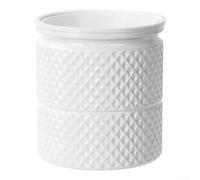 Maceta de interior con riego automático con diseño de riego que promueve el desarrollo saludable de las raíces y evita el riego excesivo (blanco)