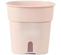 Maceta de interior de riego automático, caja de cultivo de plástico de doble capa con indicador de nivel de agua para escritorio, oficina, jardín (rosa flor)