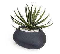 Maceta de jardín de Piedra, Ligera, Resistente a Las heladas, de plástico, para jardín, terraza, balcón e Interior, decoración Moderna (Antracita, 20 x 40)
