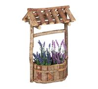 Maceta de madera macetero rústico 1,1 kg fuente de jardín tiesto de madera