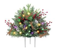 Maceta de Navidad para porche delantero, relleno de macetas artificiales con trípode, suministros de fiesta de vacaciones para decoración al aire libre, invierno y otoño, perfecta para oficinas y
