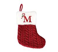 Maceta de pared de metal negro suministros de decoración navideña, bolsas de calcetines de Navidad, calcetines de Navidad de punto rojo, con letras, bolsas de Navidad, colgantes para árbol de Navidad