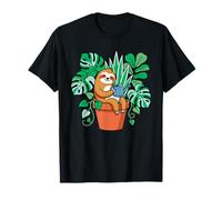 Maceta de Perezoso Monstera Planta de Interior Botánica Arte para Padres Camiseta