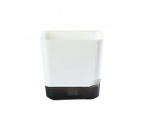 Maceta de plástico de riego automático para plantas de interior con capacidad de drenaje, visibilidad del nivel de agua y configuración de bajo mantenimiento (tamaño grande)