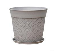 Maceta de plástico gris, maceta de 20,5 cm con agujeros de drenaje y platillo, para interiores y exteriores para suculentas orquídeas (B)