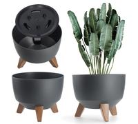 Maceta de plástico KADAX con tres soportes de inserción, 24 cm, antracita