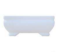 Maceta de plástico rectangular, blanca, moderna, lisa, para manualidades, para decoración interior, oficina, mesa de estantería, 10 x 6,5 x 4,5 cm o 11 x 6,5 x 4,5 cm (11 cm sin relleno)