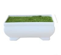 Maceta de plástico rectangular, blanca, moderna, lisa, para manualidades, para decoración, interior, oficina, para mesa de estantería, 10 x 6,5 x 4,5 cm o 11 x 6,5 x 4,5 cm (11 cm)