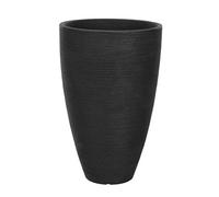 Maceta de plástico redonda con diseño de ranuras - 39,5 x 60 cm - Macetero para interior y exterior (Antracita - 60 cm)