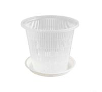Maceta de plástico transparente específica para orquídeas diseñada con estomas para mejorar la respiración de las raíces y el control de la humedad (160 mm)