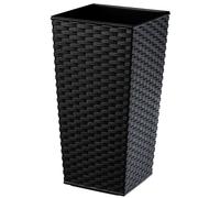 KADAX Macetero de ratán, macetero con inserto, 35 cm, negro
