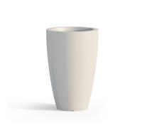 MACETA RESINA H50 LÚCIDA BLANCA REDONDA DECORACIÓN MODERNA LIVING DISEÑO