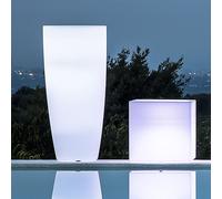 Maceta Agave de Resina Redonda Con Led multicolor con batería solar H70 Ø 33Cm