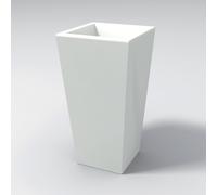 Vaso moderno in resina rettangolare H 65 bianco modello Egizio