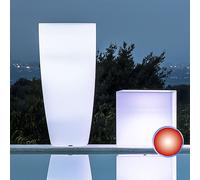 MACETA DE RESINA REDONDA CON LUZ MODERNA LED VARIOS COLORES JARDIN PISCINA