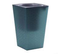 Maceta de riego automático con patrón de ladrillo, plástico nórdico semitransparente con diseño de maceta exterior interior para un crecimiento saludable de las plantas (azul pequeño)