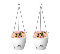 Maceta de riego automático, decorativa con cesta de cadena, maceta de pared para plantas de interior, exterior, jardín, porche, ventana, patio, balcón, sala de estar, dormitorio, cocina