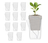 Maceta de riego automático, maceta hidropónica, juego de 12 piezas con indicador de nivel de agua para esquejes, plántulas, alocasia, material ABS, accesorio de jardinería con fácil hidratación