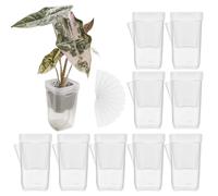 Maceta de riego automático, Paquete de 10 Mini macetas de 2 Pulgadas con riego automático, separación en y húmedo para Plantas de balcón de Interior y Exterior, macetas pequeñas con depósito