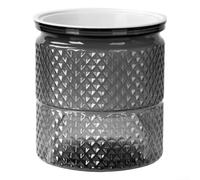 Maceta de riego automático para interiores con diseño de doble cámara que separa el suelo y el agua para un entorno óptimo de las raíces (gris transparente)