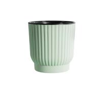 Maceta de riego automático para interiores, maceta de doble capa de 10 cm con lavabo interior ventilado, maceta de plástico con tanque de almacenamiento de agua para suculentas cactus violetas
