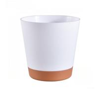 Maceta de riego automático para plantas de interior con diseño de depósito transparente y entrega para soportar hasta 10 días de hidratación continua (blanco 20,2 cm)