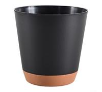 Maceta de riego automático para plantas de interior con diseño de depósito transparente y entrega para soportar hasta 10 días de hidratación continua (negro, 20,2 cm)