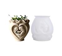 Maceta de silicona en forma de corazón para madre e hija, herramienta de manualidades para fundición de arte de hormigón y decoración del hogar, silicona multiusos con corazón para proyectos, maceta