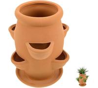Maceta De Torre De Fresas, Maceta Ligera De Terracota De 6 Compartimentos Para Suculentas Orquídeas Y Plantas Decorativas, Para El Hogar La Sala De Estar El Balcón El Jardín El Patio Y La Terraza
