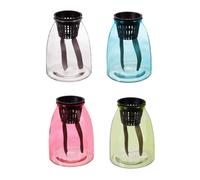 Maceta de vidrio con efecto absorbente Evergreen, 4 unidades, 3,75 x 3,75 x 6,75