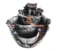 Maceta decorativa de resina con arquitectura caprichosa para plantar vegetación pequeña en el escritorio, estantería o balcón (plata)