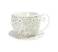 Maceta decorativa - Taza grande hueca retro - sostenedor de flores decorativo para macetas, interior al aire libre, jardín, patio, porche, paisaje, casa rural, oficina, jardinería