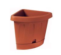 Maceta Esquinera De Resina Victoria Bama Para Jardín De Plantas Flores + Plato