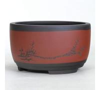 Maceta extra grande para bonsái, redonda de cerámica, grande, mediana y pequeña, maceta para bonsái, maceta verde, lavabo de ventilación de estilo chino en forma de tambor, macetero para orquídeas par