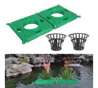 Maceta flotante para estanque, ecológica, hidropónica, estanque de jardín, isla flotante, juego de cestas flotantes para estanque hidropónico (cuadrado 2)