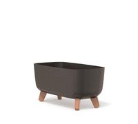 Maceta Gracia Case ECO con base de madera DGCL400W - Café