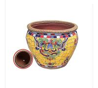 Maceta Grande De Cerámica Pintada A Mano Con Mosaico Para Jardín, Decoración De Exteriores, Bonsái, Patio, Pasillo, Paisaje, Contenedor, Jarrón Para Casa, Balcón, Terraza, Estilo Clásico, 51 Cm De Di