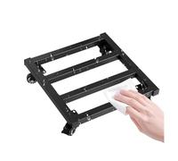 Maceta grande de metal con ruedas rodantes, carrito cuadrado para macetas y bandeja para un fácil movimiento en el jardín, soporte ajustable para plantas con estante