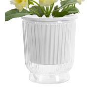 Maceta hidropónica de riego automático, maceta de drenaje transparente con depósito, moderno contenedor de jardinería interior para sala de estar, dormitorio, macetero de flores y hierbas de fácil cui