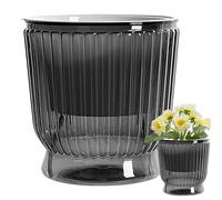 Maceta hidropónica de riego automático, maceta de drenaje transparente con depósito, moderno contenedor de jardinería interior para sala de estar, dormitorio, macetero de flores y hierbas de fácil cui